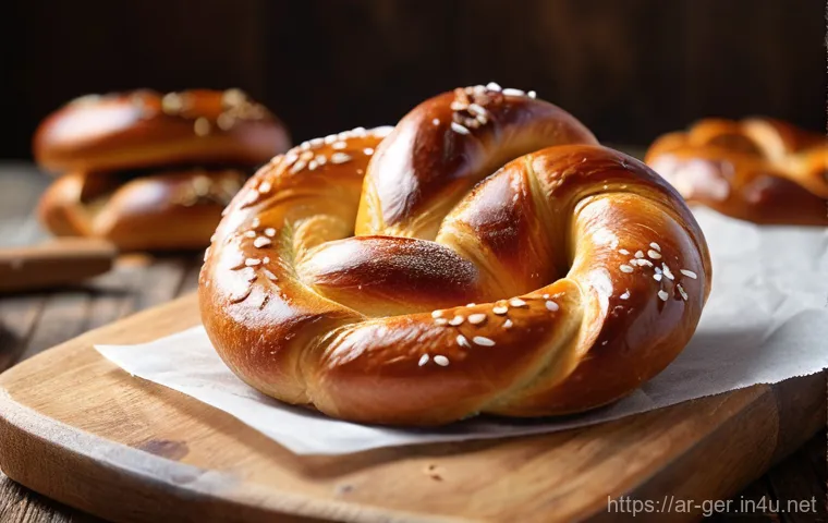 독일 빵 문화 - **Prompt:** A cozy, rustic German bakery interior. Warm, inviting natural light streams through a wi...