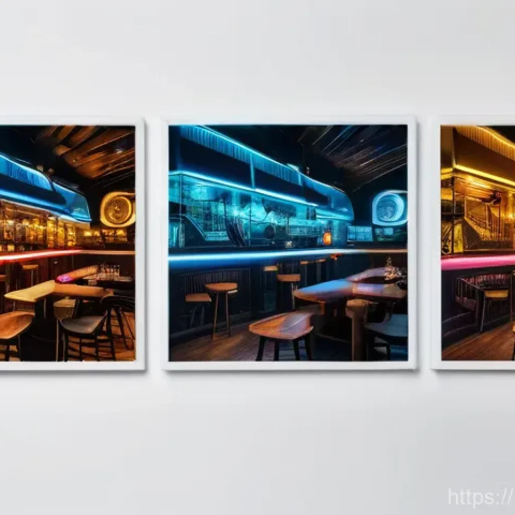 독일의 밤문화 - Here are three detailed image prompts in English, designed to capture the essence of German nightlif...