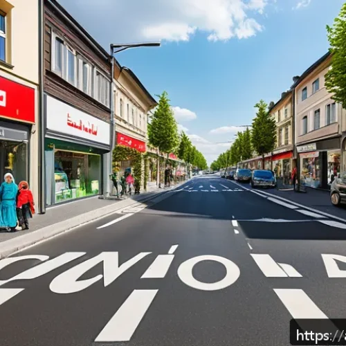 독일에서 운전하는 법 - A detailed urban street scene in a German city designed for Arabic-speaking drivers: include clearly...