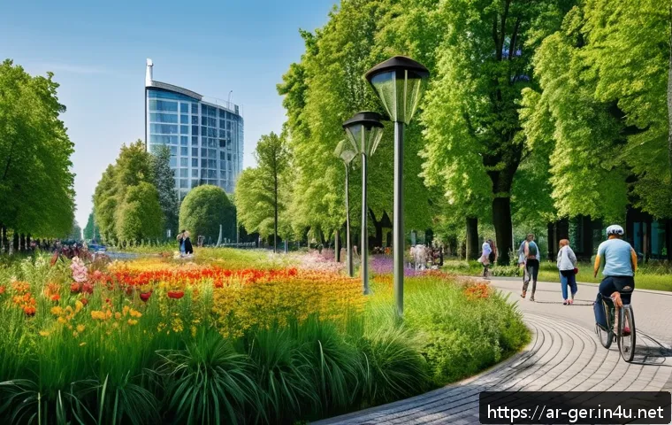 독일 주요 관광지 - A vibrant urban scene in a German city like Berlin or Munich showcasing the harmonious integration o...